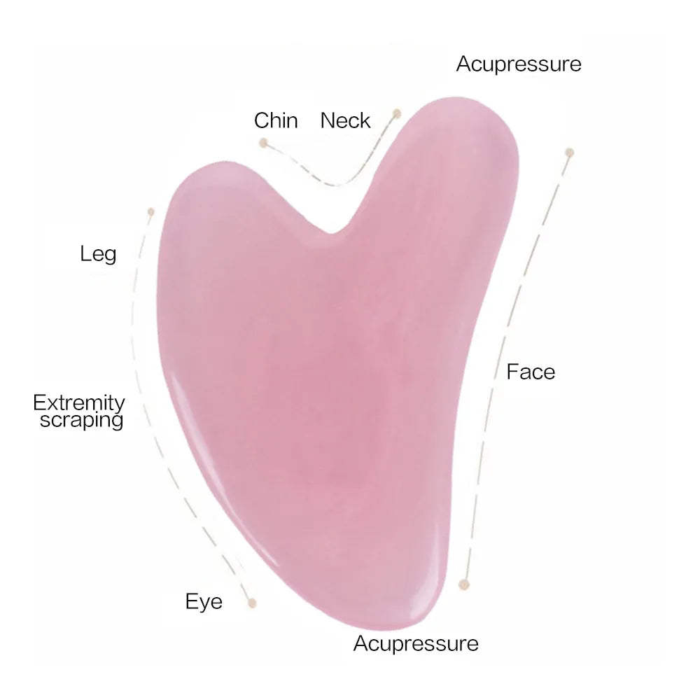 Belora Resin Jade Roller Gua Sha - Rose Quartz