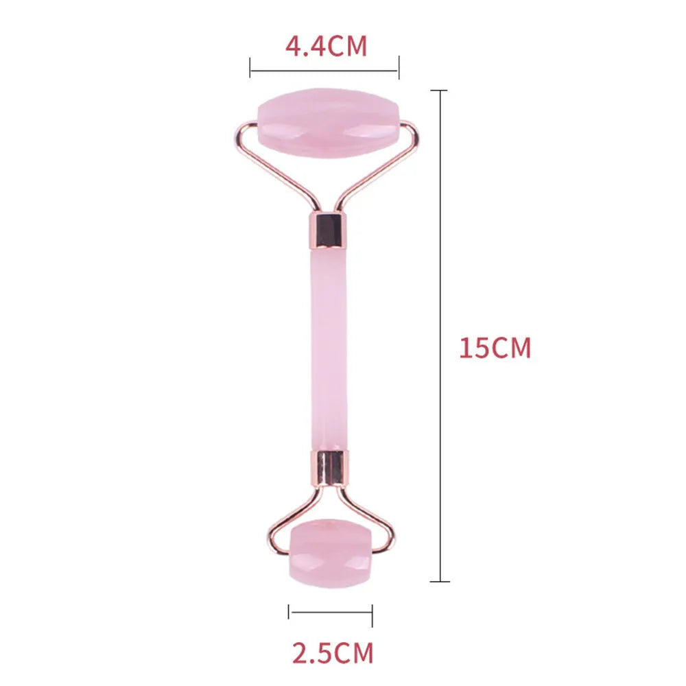 Belora Resin Jade Roller Gua Sha - Rose Quartz