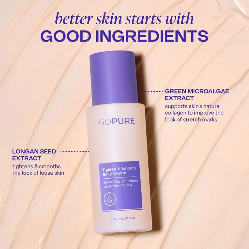 GOPURE Tighten & Smooth Belly Cream - Mild Nourishing Body Lotion Gently Care For Postpartum Abdominal Loose Skin